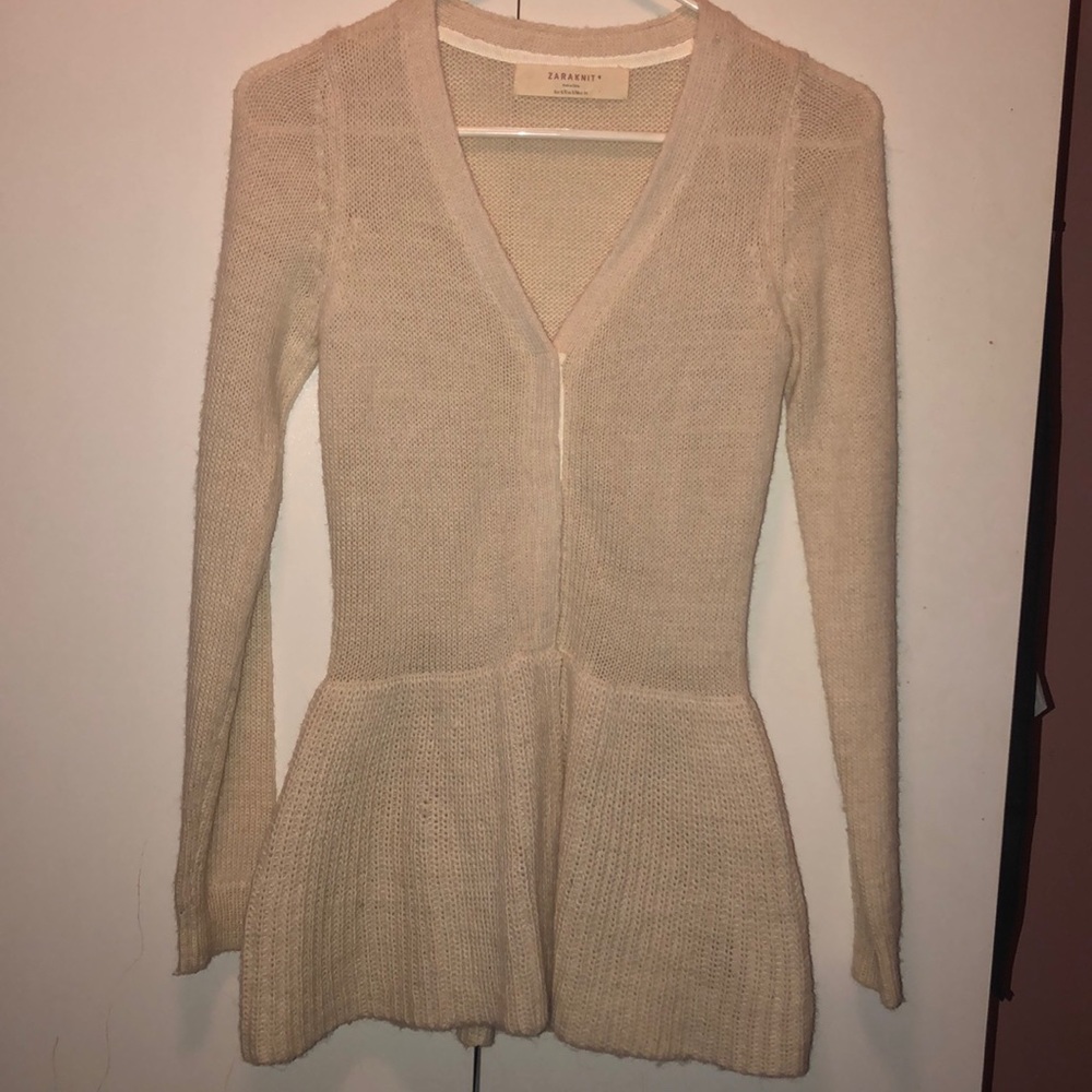 Peplum knitted cardigan